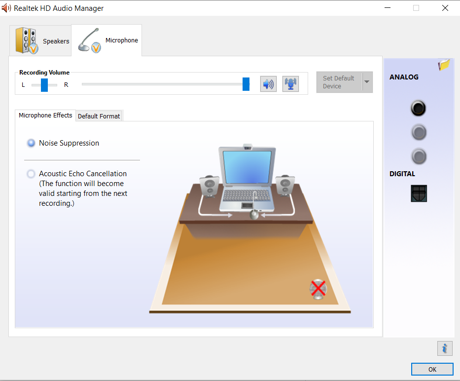 Is there a way to disable noise suppression? 822c8fc3-c42f-4512-a786-a7b909a050eb.png