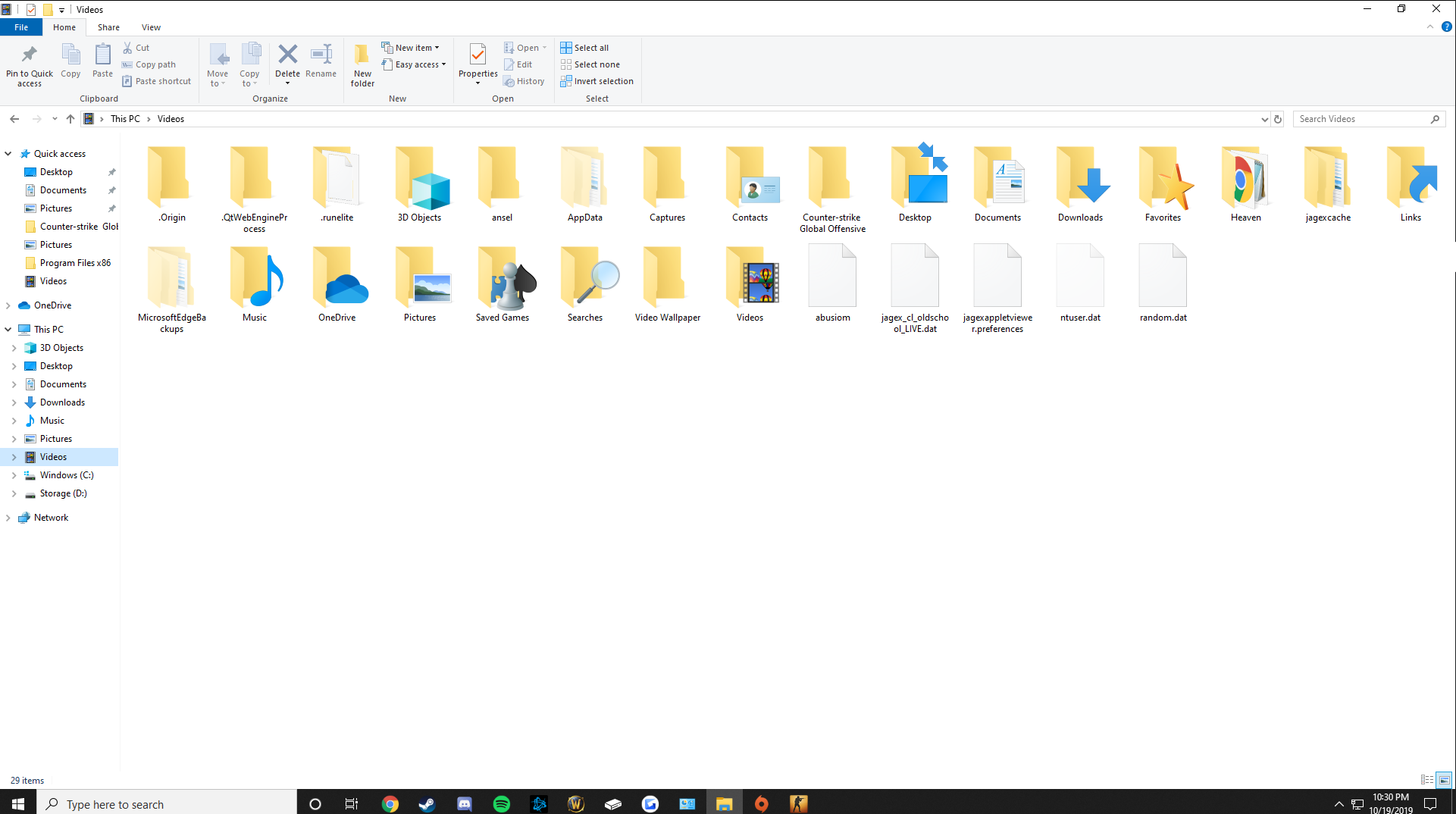 The Videos Shortcut on my Windows drive has my appdata and all of my shortcuts inside it 823ba95f-a07f-48e1-9ea5-5421a1fbff51?upload=true.png