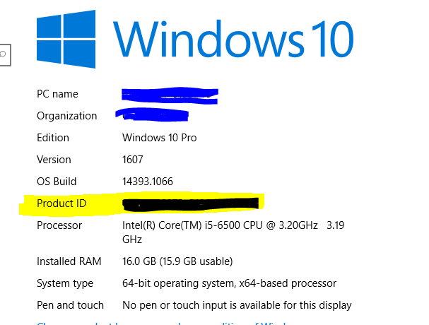 I only have my Windows Product ID! 8259dd73-5f2e-40f9-8ef6-adf8e1d34a66.png