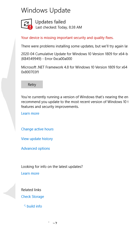 Windows10 Upddate v 1809 Failure 82aaabd8-9287-4bba-9636-42e7eab8303a?upload=true.png