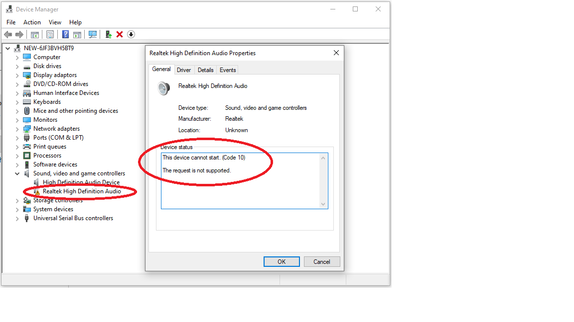 Realtek ALC269 Audio Device Driver not working after Windows 10 Update  version 20H2.