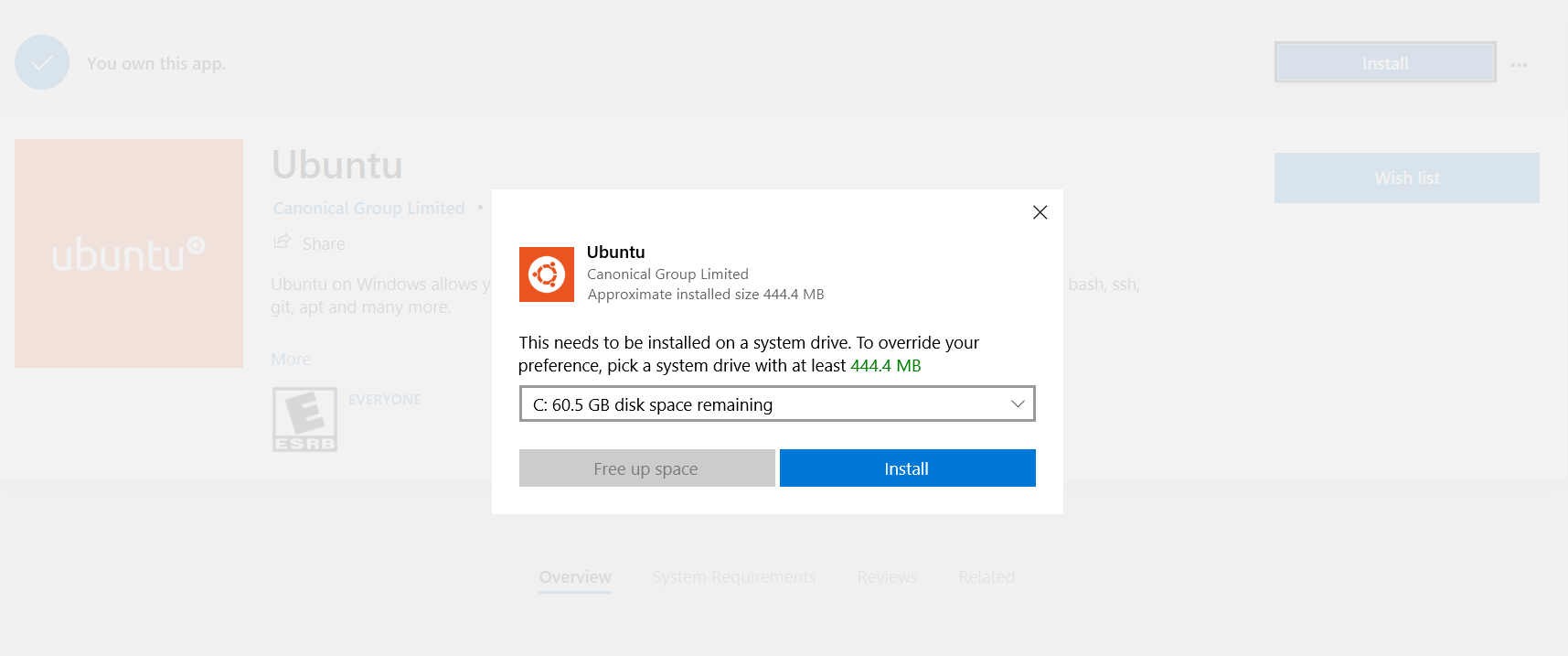 Wanting to install "Ubuntu on window" on window store in another disk except C disk 832a3a86-a0ba-4727-b3a6-e711139e5832?upload=true.png