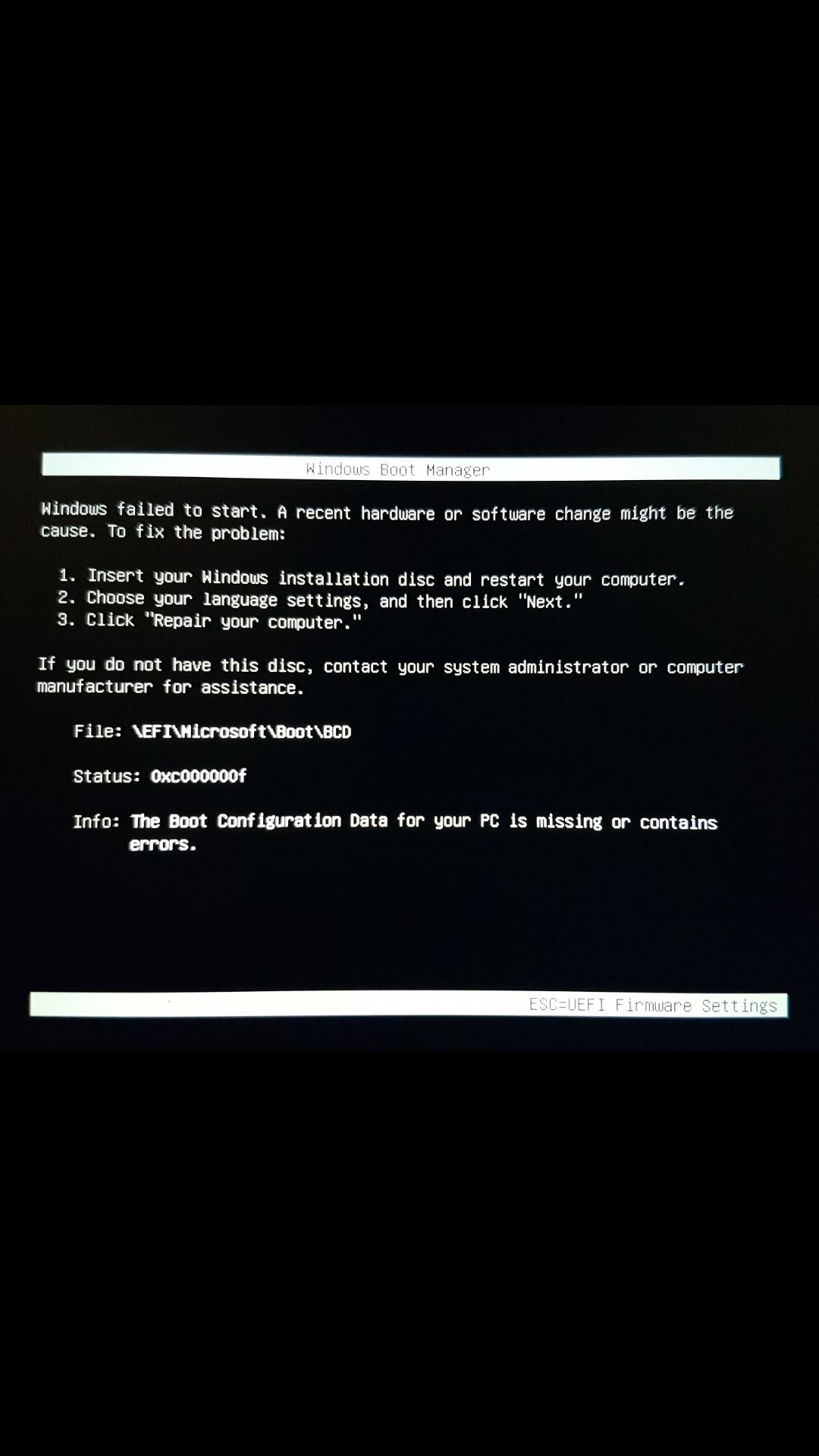 Boot Configuration data for your PC is missing or contains errors 83787766-c6f1-4a07-ab90-f9d365471356?upload=true.png