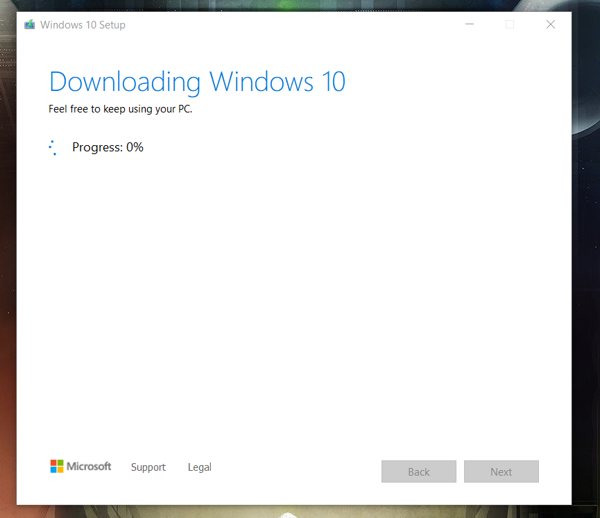 Media creation tool hangs downloading Windows 10, Progress 0% 83d977f2-3c13-4f57-9b60-1b54d26dd378?upload=true.png