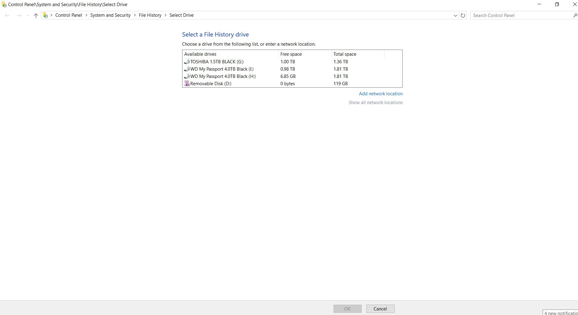 Unable to re-engage File History backup.  Error: Reselect your File History drive -We found... 83dac086-801a-4aac-bdc2-6ef1f2597650?upload=true.png