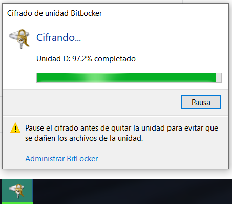 Bitlocker Stuck on 97.2% and not finish the encryption of my external hard disk WD can not... 8414e780-2f39-4cd7-9a6c-7f3387fcd8e0?upload=true.png