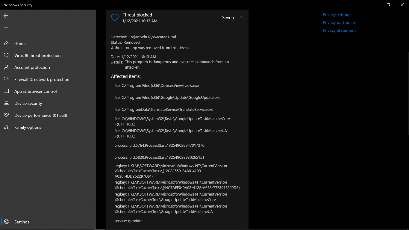 I have been infected with Trojan:Win32/Wacatac 84b73335-d73a-4d7c-865c-7cea91a78d93?upload=true.png
