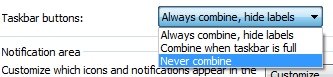 How do I separate tabs in the Taskbar 84okY.png