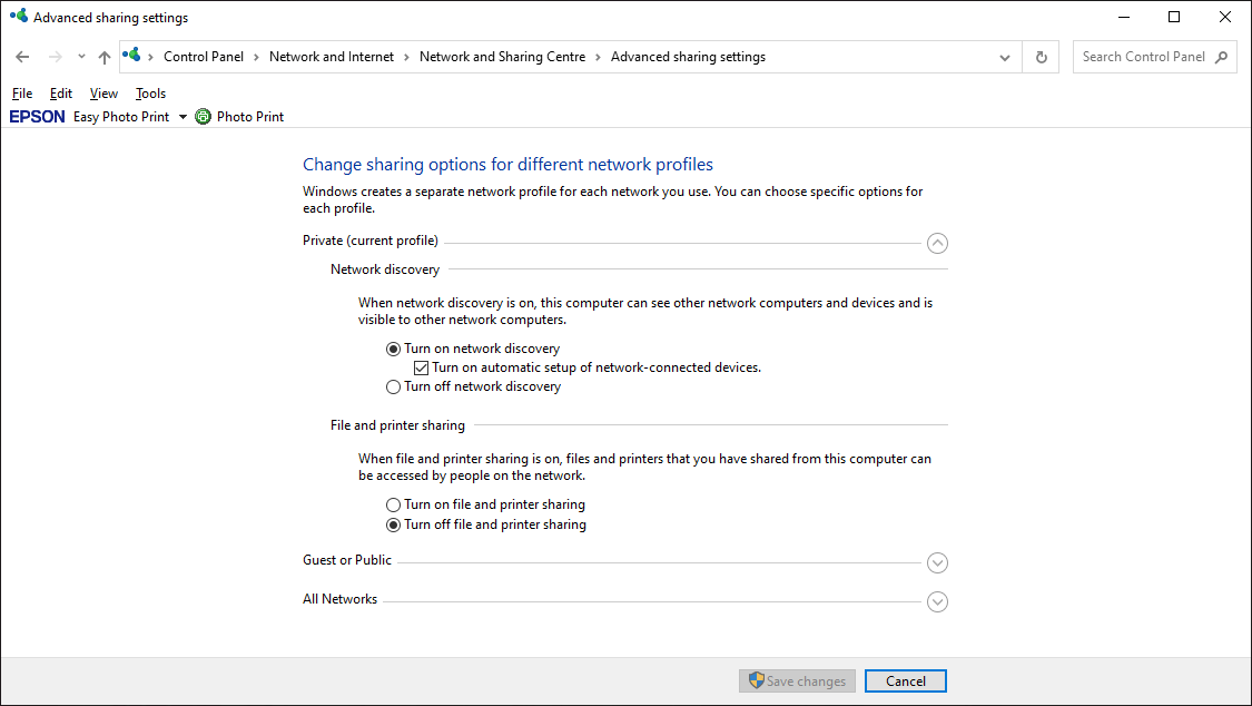 Why are changes in 'sharing options for different network profiles' not saved? 8519aac7-3bd8-48e3-878c-e162cab1b645?upload=true.png