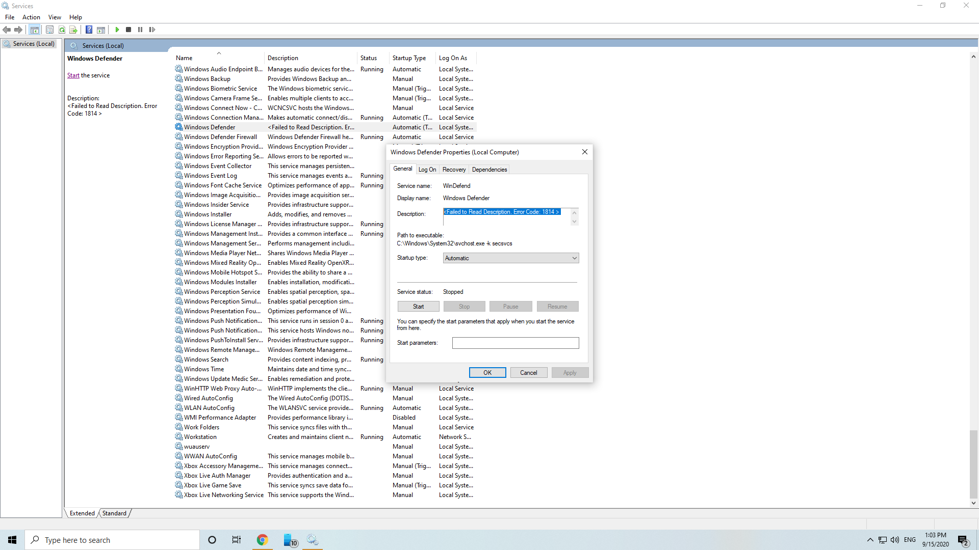 I can't install any antivirus, Windows Defender Service can't start. 8547a00d-650a-4ce2-9917-2df270b73c2b?upload=true.png