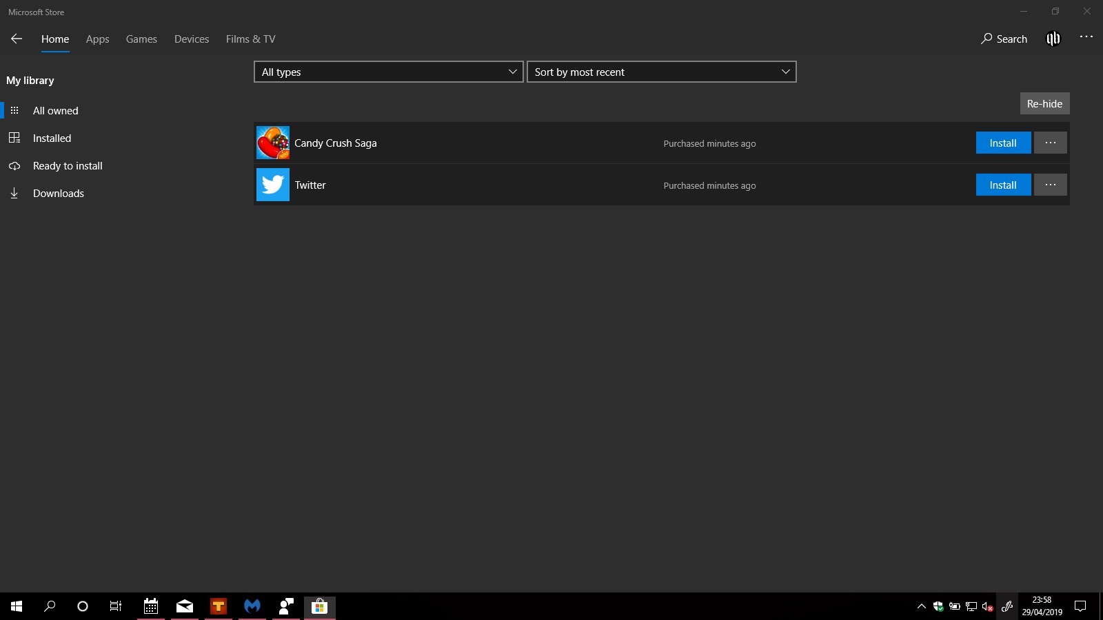 Why are Candy Crush & Twitter automatically added to Owned Apps for newly created Microsoft... 86743e2e-96f3-456f-b530-f293b7337142?upload=true.jpg