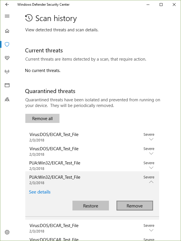 How can i be sure the threats quarantined in the Windows Defender are deleted? 8686d27f-54f5-439d-8412-be1278a2a283?upload=true.png