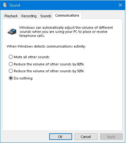 Skype for Business keeps lowering Windows and other software sound during chat... 86f240fb-2497-49b6-882f-5ce145e141a4?upload=true.png