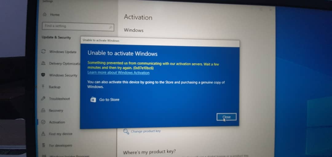 0x87e10bc6 error while attempting to activate windows 10 Pro 87087b2b-d8e6-4bfd-ac4a-e9ad8edac081?upload=true.jpg