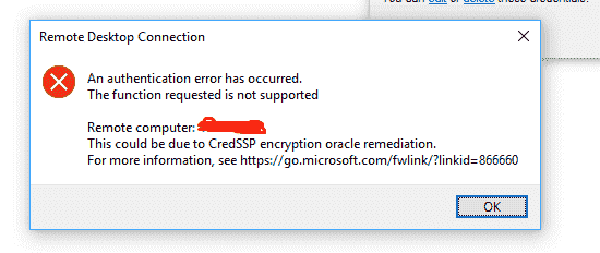 Windows 10 April Update 1803 Remote desktop not working / CredSSP error fix. 8718c399-2327-4c0c-b620-d104b335f85e?upload=true.png