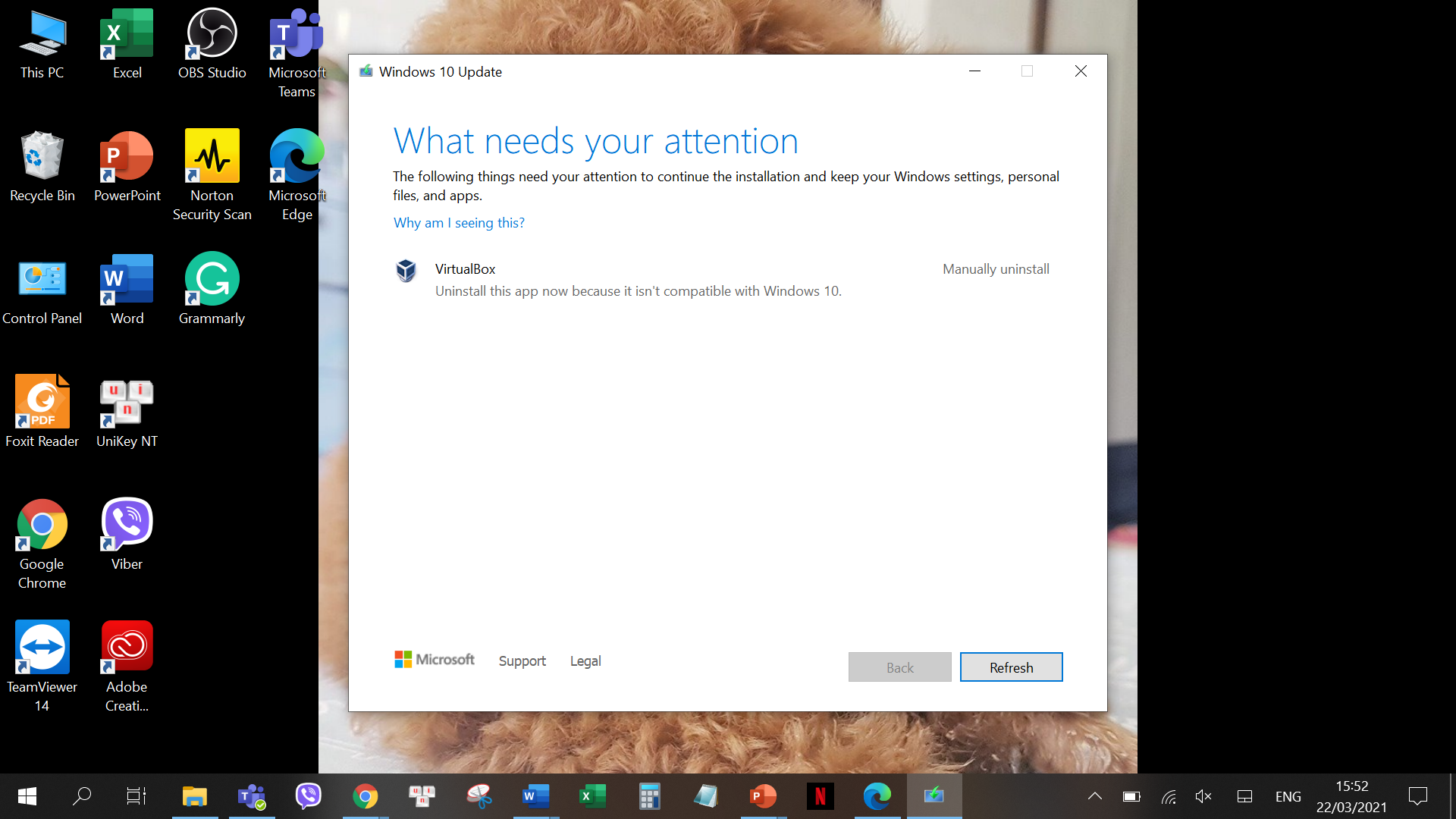 I cannot update the newest Window 10 because some app which doesn't exist in my laptop... 87c81d16-f516-4890-9365-bb408dd8be87?upload=true.png