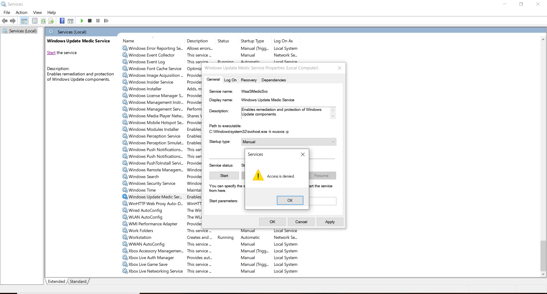 Cannot re-enable Windows Update Service Access is denied 88e023d0-0168-4590-8d64-2440fb7bb35a?upload=true.png