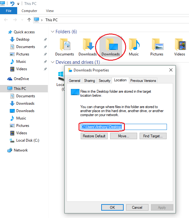 Desktop folder now named Downloads 88e05c3f-0ad4-4f07-bb1a-3acb70b09387.png