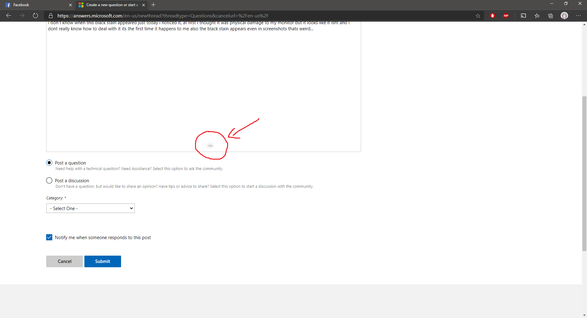 Black stain on my screen appears only at software level 88f709a9-6ee7-4fd1-b840-28560756e139?upload=true.png