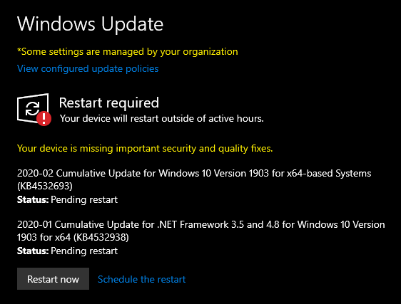 Without Pushing from WSUS, Users are getting alert in Client PC Window10 896a6717-ae2b-4174-b457-e4e0e3f21559?upload=true.png