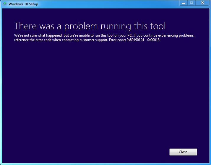 Error 0x80190194 - 0x90019 in Media creation tool help pls 89ba4fcf-9716-4904-a9cc-e995b969ffaf.jpg