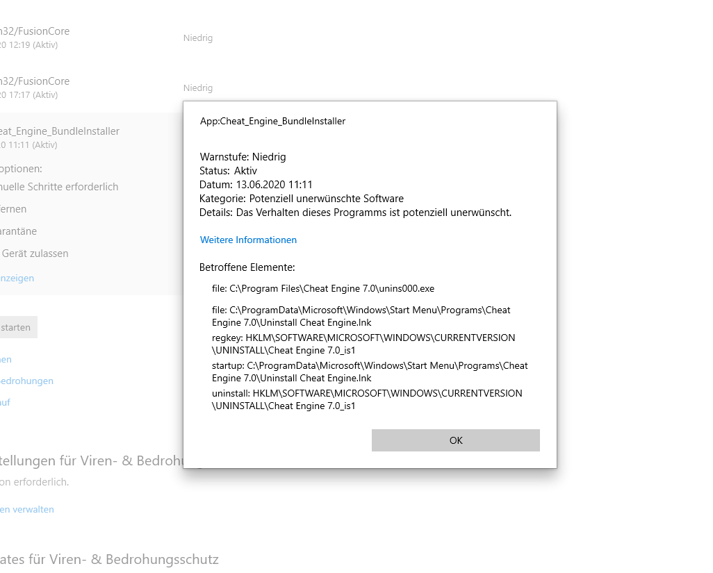How to remove PUA:Win32/Fusion Core and App:Cheat_Engine_BundleInstaller 89d0001c-d7d6-413c-a7e3-db5ec7744adb?upload=true.png