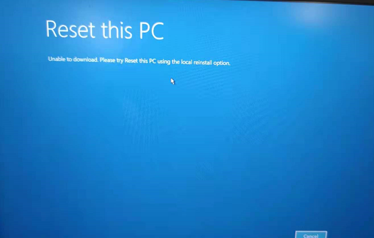 In winre Windows recovery environment, the first execution of cloud PBR will prompt "unable... 8a049fe0-973a-4323-a05b-c604798db1b3?upload=true.png