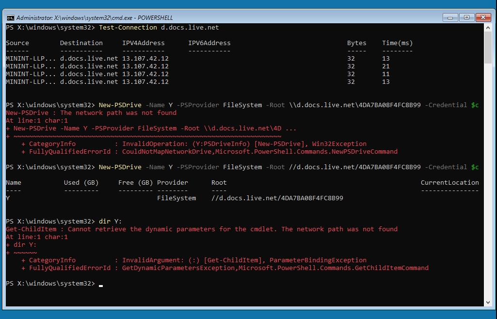 Why "New-PSDrive" cmdlet not works on WinPE 8a19f72a-ab21-43f0-b26c-9e00065a7714?upload=true.jpg