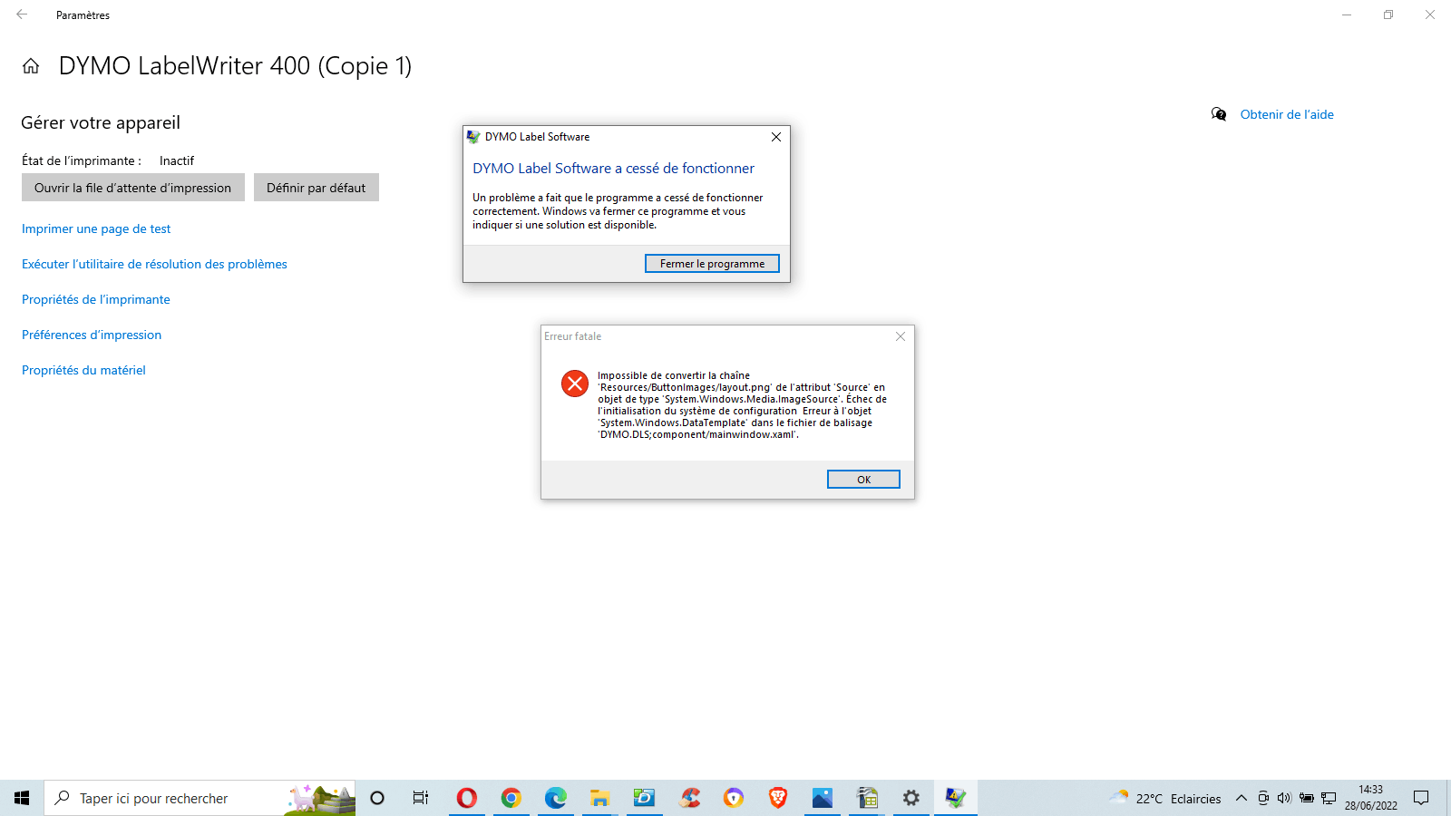 Message d'erreur imprimante DYMO LabelWriter 400 8b0fb194-140e-4ce0-9f03-8f670762e0a2?upload=true.png