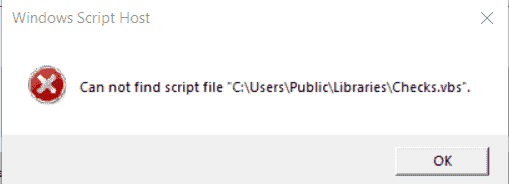Can not find script file "C:\Users\Public\Libraries\Checks.vbs". 8b4711f6-ebe6-4349-a89b-0fc5bb2bf626?upload=true.png