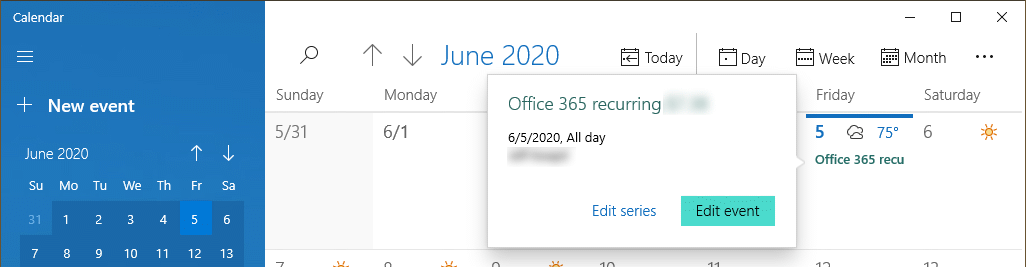 Where is edit or delete option for event or series in Windows 10 Calendar 8c5a05e7-701d-49f4-9fbe-385d5e8e7f95?upload=true.gif