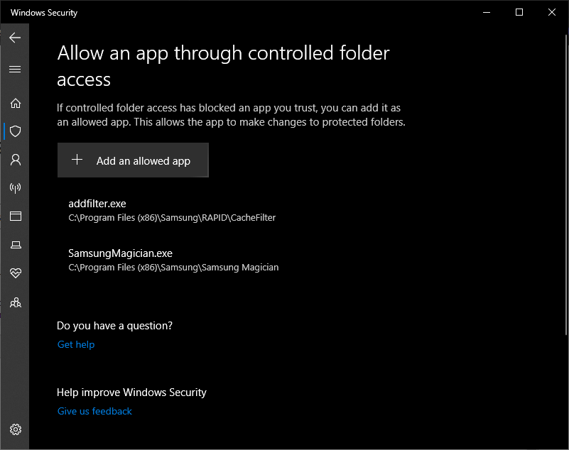 Windows Defender Ransonware protection blocks Samsung Magician 8c6fd2ab-a01c-4093-9742-57608d1d4340?upload=true.png