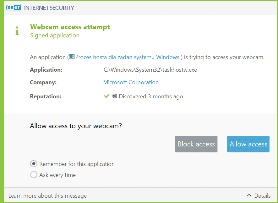 antivirus warning about Windows applications (taskhostw, devicecensus) demanding access to... 8d4ad055-014a-45fa-b53b-1ed7a4cb0810?upload=true.png