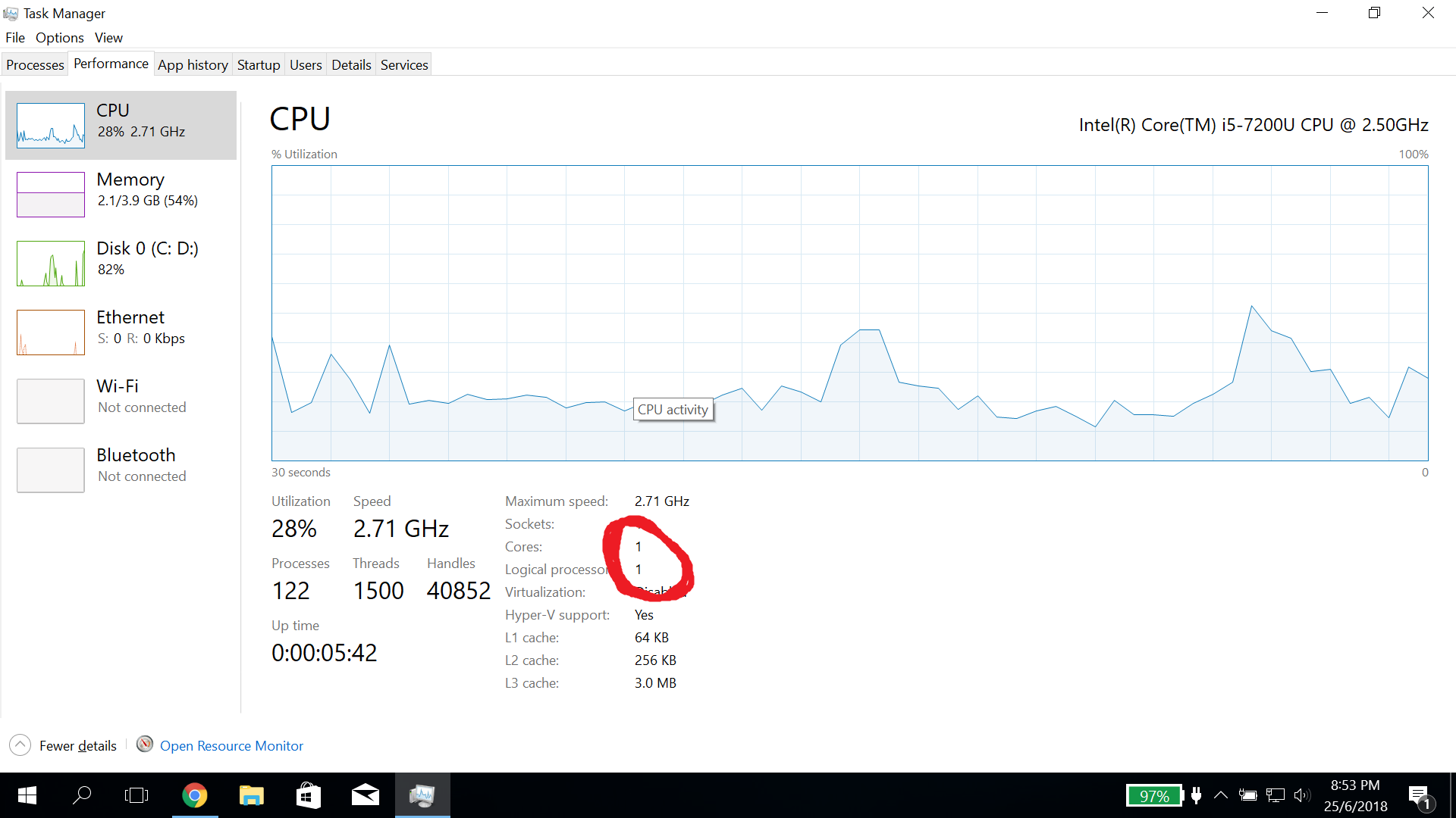 My pc's task manager shows 2 cores insted of my 4 cores i have 8df3033c-696c-4e78-9fb5-ac22af197c70?upload=true.png