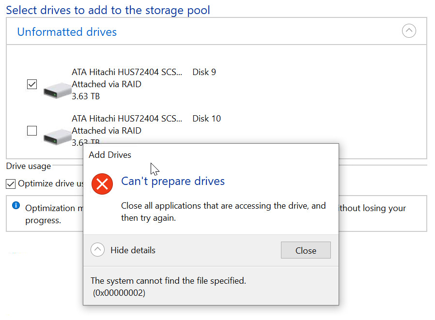 Unable to add new disks to storage pool 8e208199-22dc-4eff-a6ca-f789dfc376f9?upload=true.jpg