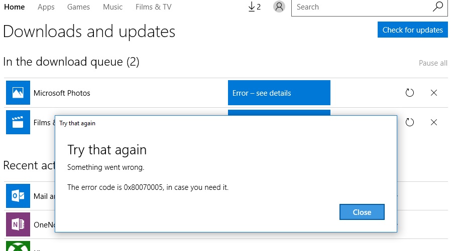 Error Code: 0x80070005 while trying to download Films & TV-App 8ee1dfda-7af7-47ae-8a86-00dd3d222674.jpg