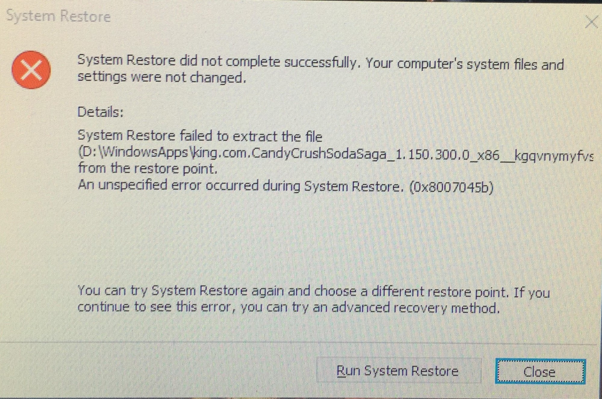 All system restore attempts fail with error codes 0x8007007e and 0x8007045b 8f23144c-06b8-4924-9f29-ec42948f92e1?upload=true.jpg