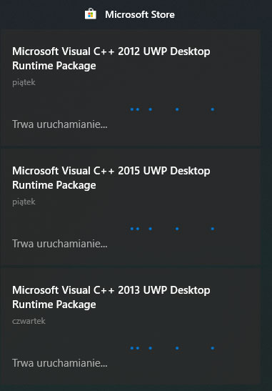 Windows 10 1909 - Microsoft Store stuck on installing Visual C++ 2012, 2013 2015 and... 8fb0809c-88e5-41b5-a385-3cbefd6c4c95?upload=true.jpg