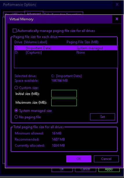Mistake fully messed up with paging size settings in windows 10 64bit, want to know what... 8fc06d52-161b-475f-8286-a9e44324bc19?upload=true.jpg