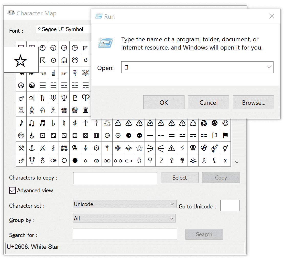 Missing Unicode Star after update to 2018 October 8fd8b450-79a0-479f-8d98-ab31eb347acb?upload=true.png