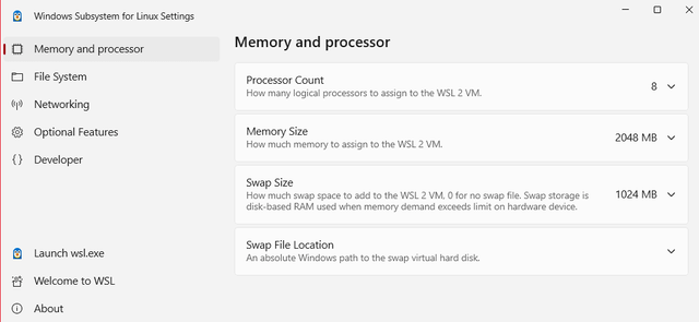 The WSL Settings GUI was installed on my Windows 10 machine recently 8g87cx5s6cze1.png