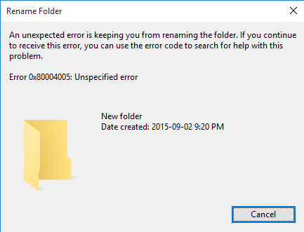 Unable to rename folders.  Error 0x80004005: Unspecified Error 8GIfF.png