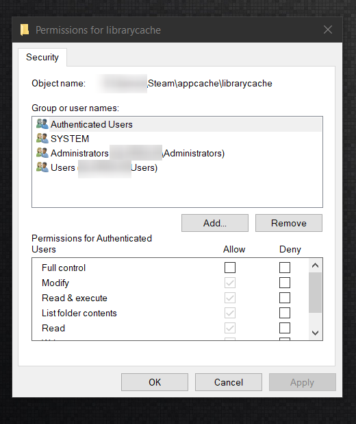 How to block Steam.exe & SteamService.exe from writing to a folder? 8s5hRQ2.png