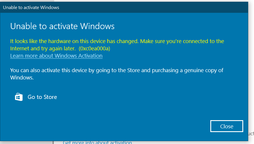 Can't reactivate Windows 10 after hardware change - 0xc0ea000a 90337210-4573-499b-82fd-a2773367a765?upload=true.png