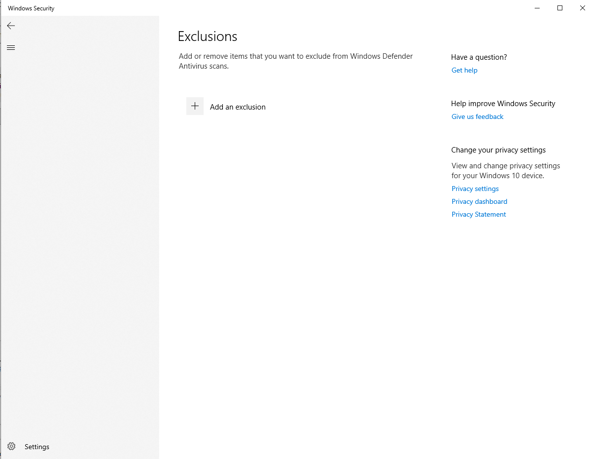 When I try to add an exclusion for a file in Windows Security, the exclusion doesn't show... 91116a06-e160-4e60-ad26-2178f808bec0?upload=true.png