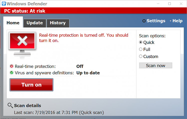 Windows Security not opening neither antivirus system turning on microsoft defender app... 91125d1485969525t-will-windows-defender-turn-itself-2016-07-20_14h32_43.png