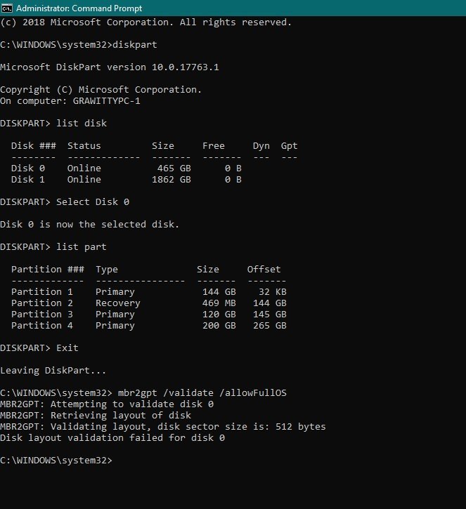 Is it possible to convert a 500 GB hard disk MBR to a GPT to switch from Legacy to UEFI... 91a364c7-d817-49dc-911e-c18daeda66b5?upload=true.jpg