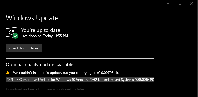 2021-03 Cumulative Update for Windows 10 Version 20H2 for x64-based Systems KB5001649 91bc1902-7b48-4d3b-9166-bb4a54d6522d?upload=true.png