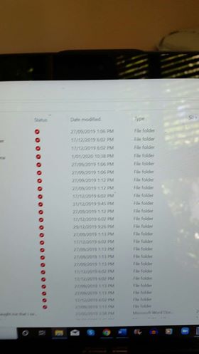 RED CROSS under status column along nearly all of my files???? 91e970e5-117c-4fd5-9e38-a9e39e79dfee?upload=true.jpg