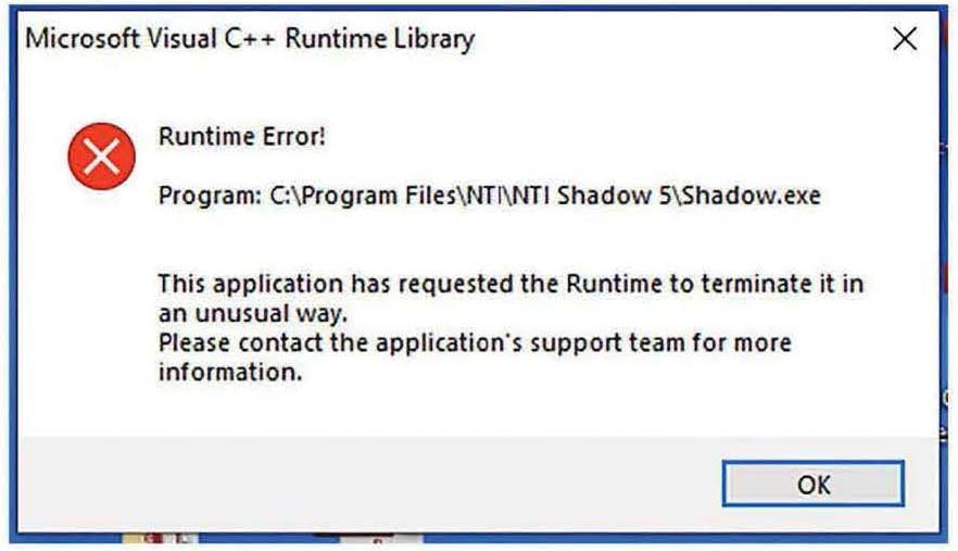 Microsoft Visual C+ + Runtime Library Runtime Error! Program: C:\Program Files\NTI\NTI... 9329e3b5-935b-47dd-8d02-05b237647357?upload=true.jpg